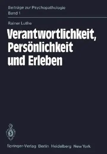 Cover of Verantwortlichkeit, Persönlichkeit Und Erleben