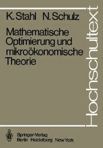 Cover of Mathematische Optimierung Und Mikroökonomische Theorie