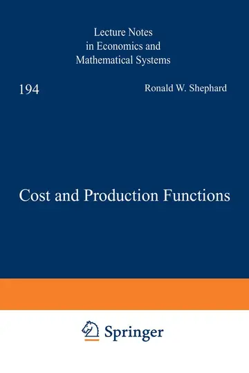 Cover of Cost and Production Functions