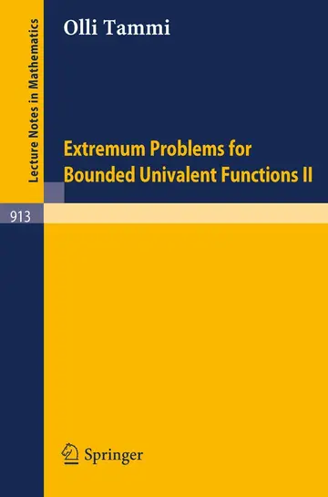 Cover of Extremum Problems for Bounded Univalent Functions II