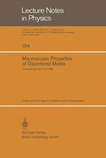 Cover of Macroscopic Properties of Disordered Media