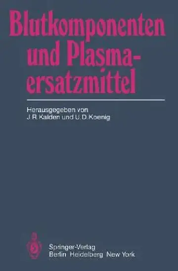 Cover of Blutkomponenten Und Plasmaersatzmittel