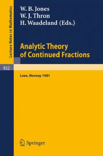 Cover of Analytic Theory of Continued Fractions