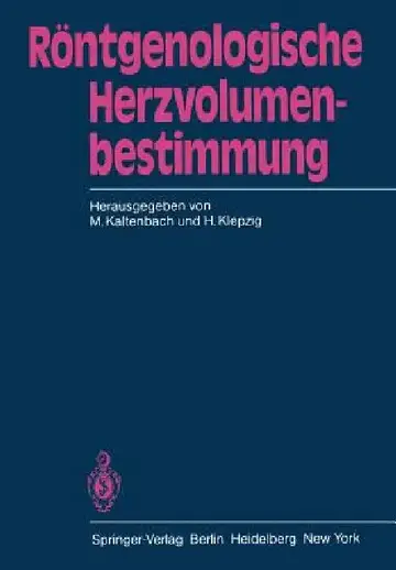 Cover of Röntgenologische Herzvolumenbestimmung