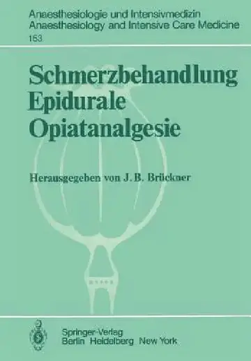 Cover of Schmerzbehandlung Epidurale Opiatanalgesie