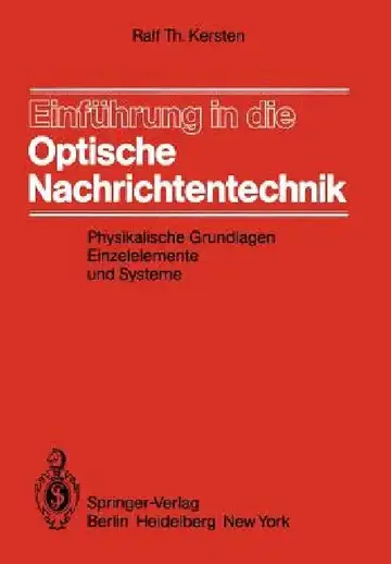 Cover of Einführung in Die Optische Nachrichtentechnik