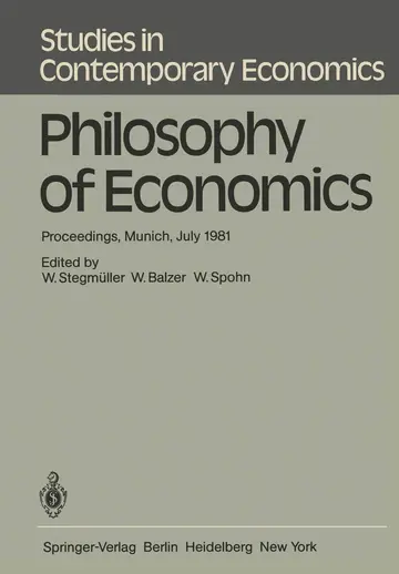 Cover of Philosophy of Economics