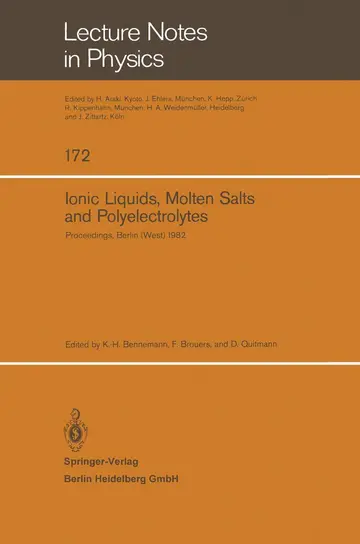 Cover of Ionic Liquids, Molten Salts, and Polyelectrolytes