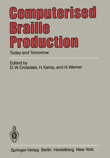 Cover of Computerised Braille Production