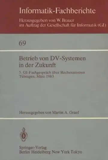 Cover of Betrieb Von DV-Systemen in Der Zukunft
