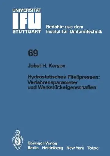 Cover of Hydrostatisches Fließpressen
