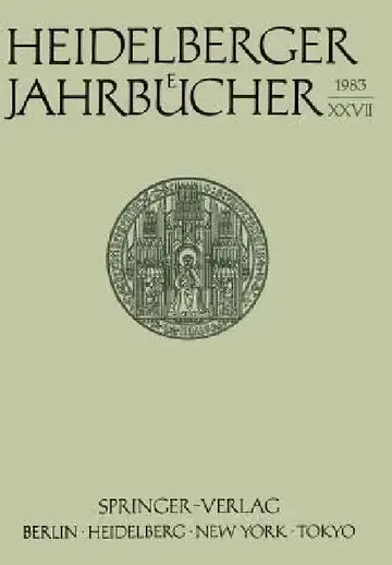Cover of Heidelberger Jahrbücher