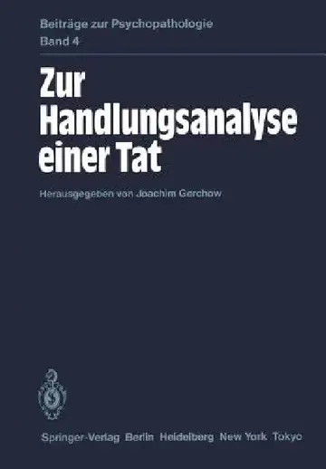 Cover of Zur Handlungsanalyse Einer Tat