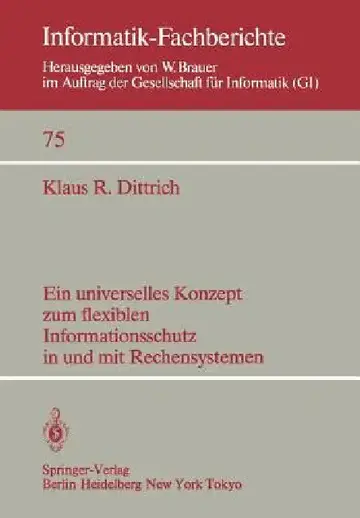 Cover of Ein Universelles Konzept Zum Flexiblen Informationsschutz in Und Mit Rechensystemen