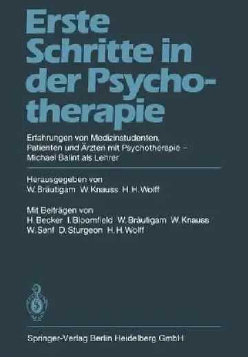 Cover of Erste Schritte in Der Psychotherapie