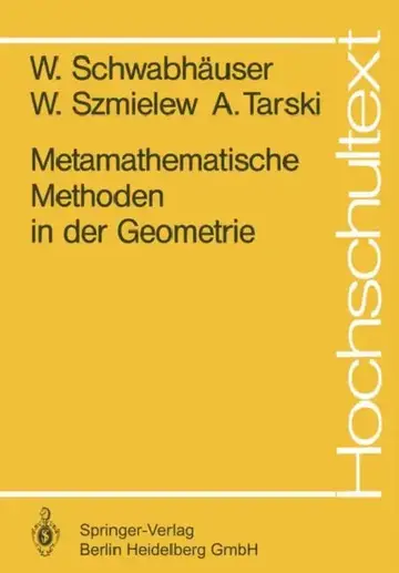 Cover of Metamathematische Methoden in Der Geometrie