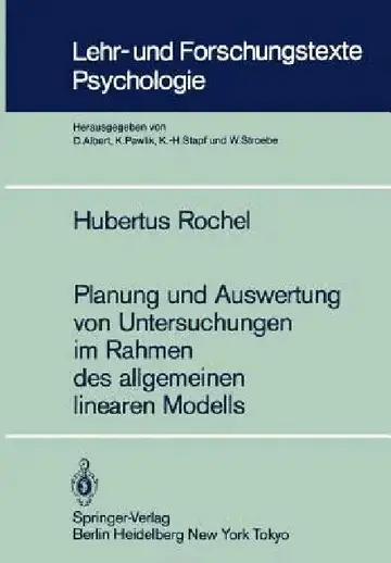 Cover of Planung Und Auswertung Von Untersuchungen Im Rahmen Des Allgemeinen Linearen Modells