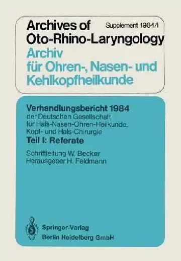Cover of Verhandlungsbericht 1984 Der Deutschen Gesellschaft Für Hals- Nasen- Ohren-Heilkunde, Kopf- Und Hals-Chirurgie