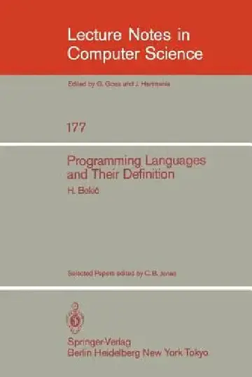 Cover of Programming Languages and Their Definition