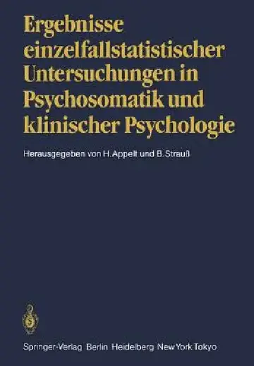 Cover of Ergebnisse Einzelfallstatistischer Untersuchungen in Psychosomatik Und Klinischer Psychologie