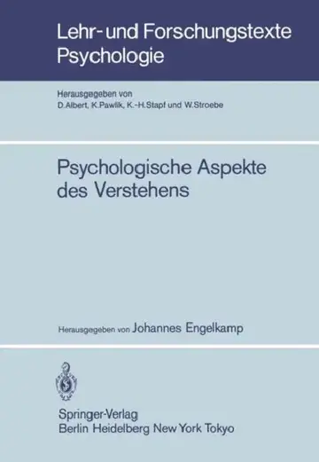 Cover of Psychologische Aspekte Des Verstehens