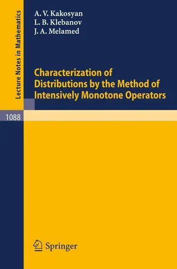 Cover of Characterization of Distributions by the Method of Intensively Monotone Operators