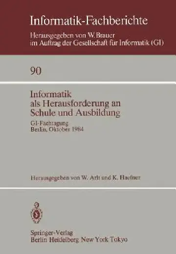 Cover of Informatik ALS Herausforderung an Schule Und Ausbildung