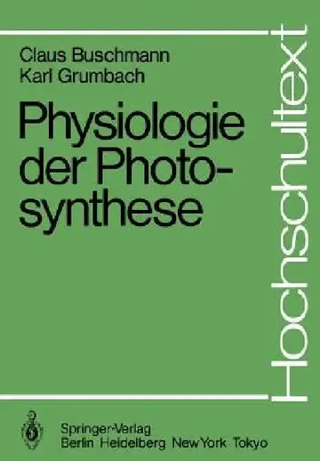 Cover of Physiologie Der Photosynthese
