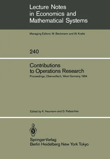 Cover of Contributions to Operations Research