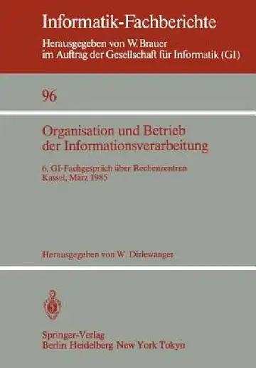 Cover of Organisation Und Betrieb Der Informationsverarbeitung