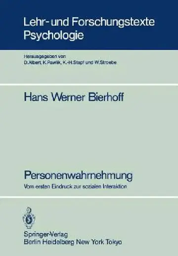 Cover of Personenwahrnehmung