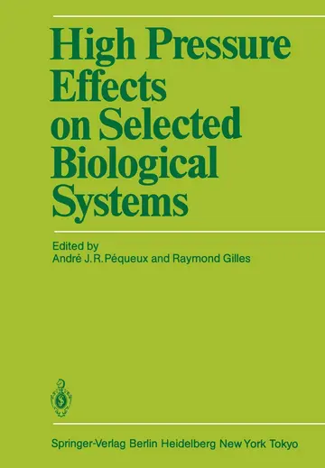 Cover of High Pressure Effects on Selected Biological Systems