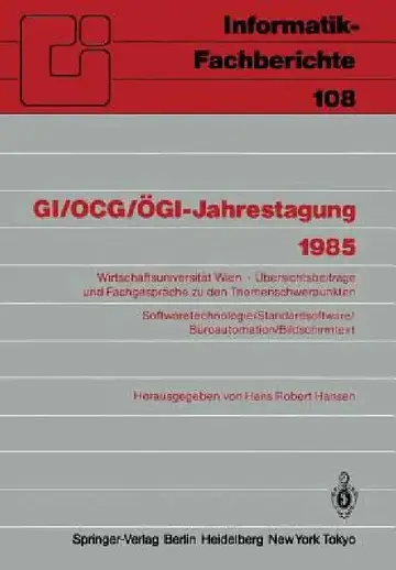 Cover of Gi/Ocg/Ögi-Jahrestagung 1985