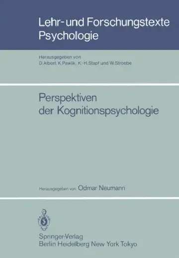 Cover of Perspektiven Der Kognitionspsychologie