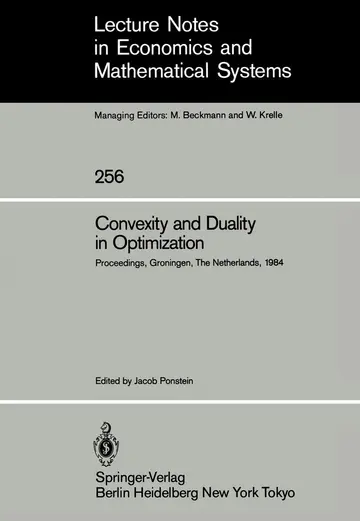 Cover of Convexity and Duality in Optimization