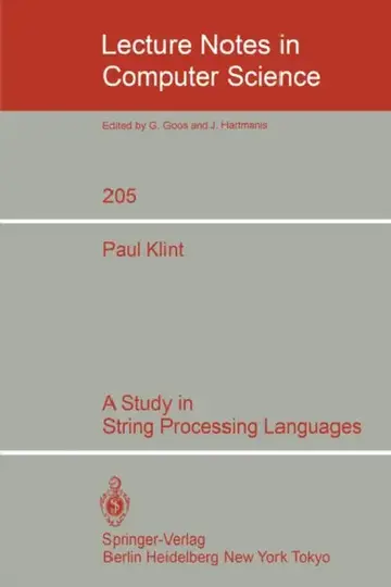 Cover of A Study in String Processing Languages