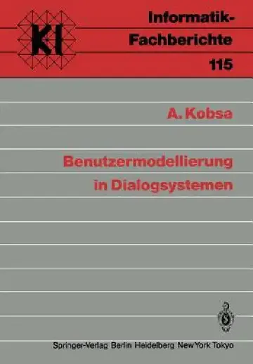 Cover of Benutzermodellierung in Dialogsystemen
