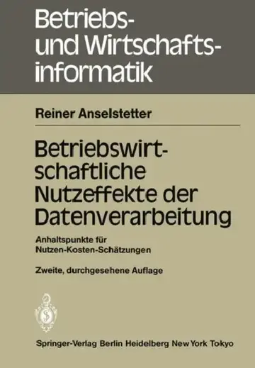Cover of Betriebswirtschaftliche Nutzeffekte Der Datenverarbeitung