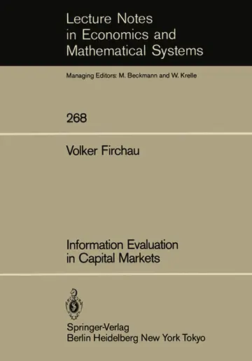 Cover of Information Evaluation in Capital Markets