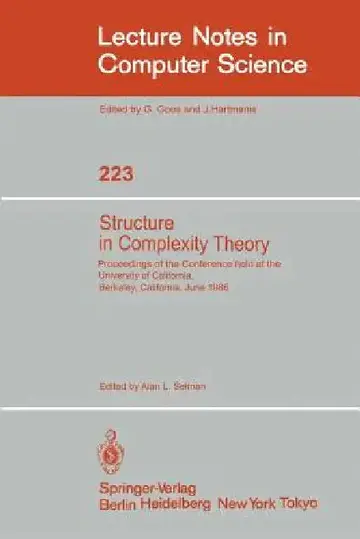 Cover of Structure in Complexity Theory
