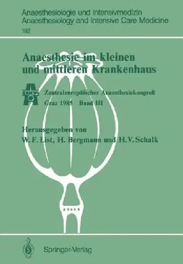 Cover of Anaesthesie Im Kleinen Und Mittleren Krankenhaus