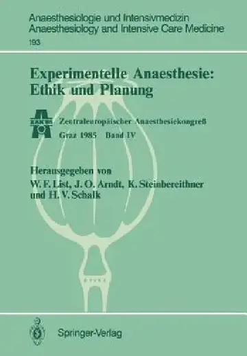 Cover of Experimentelle Anaesthesie