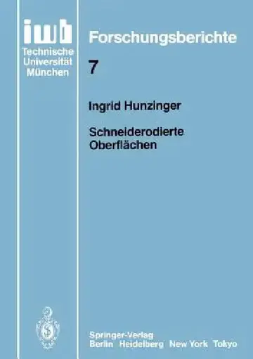 Cover of Schneiderodierte Oberflächen
