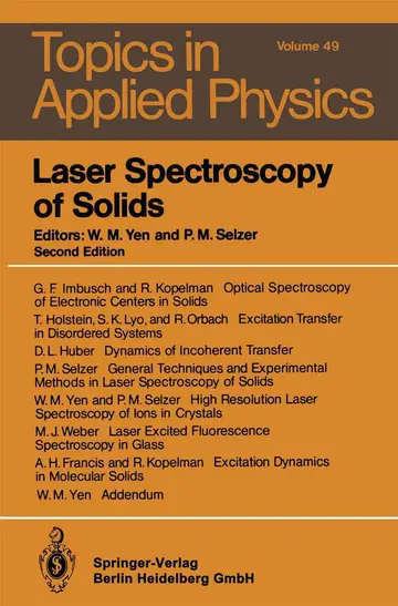 Cover of Laser Spectroscopy of Solids