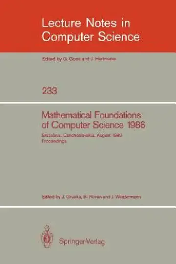 Cover of Mathematical Foundations of Computer Science 1986