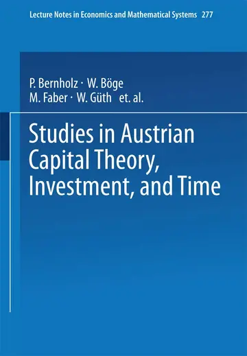 Cover of Studies in Austrian Capital Theory, Investment, and Time