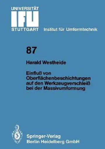 Cover of Einfluß Von Oberflächenbeschichtungen Auf Den Werkzeugverschleiß Bei Der Massivumformung