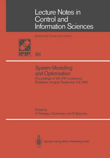 Cover of System Modelling and Optimization
