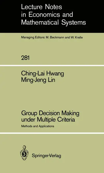 Cover of Group Decision Making under Multiple Criteria