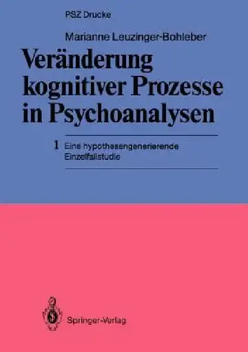Cover of Veränderung Kognitiver Prozesse in Psychoanalysen